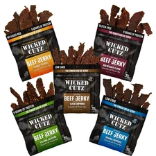 Beef Jerky Variety Pack, 5 Flavors  Up to 36g Protein Per Bag, Tender  Easy t...