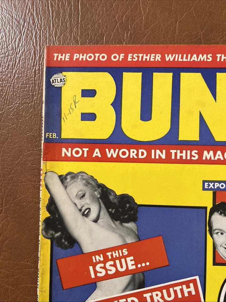 RARE Bunk Magazine #1: FN+ & Up Marilyn Monroe, Atlas Pub 1956 $10 Ship w/Sign - Imagem 4 de 4