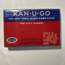 Vintage Kan-U-Go Crossword Card Game 1937 Copyr Complete Very Good Condition