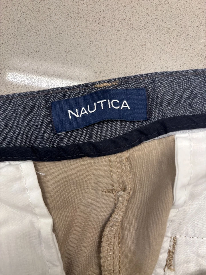 Мужские эластичные шорты хаки Nautica The Deck классический крой размер 30 - Изображение 4 из 4