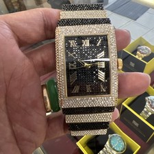 Hip Hop Watch Men Full Iced Band Luxury Simulated Diamond Two Tone
