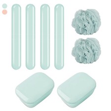 2 Sets Toothbrush Holder Cover Soap Dish Case Bath Containers Travel Organizer