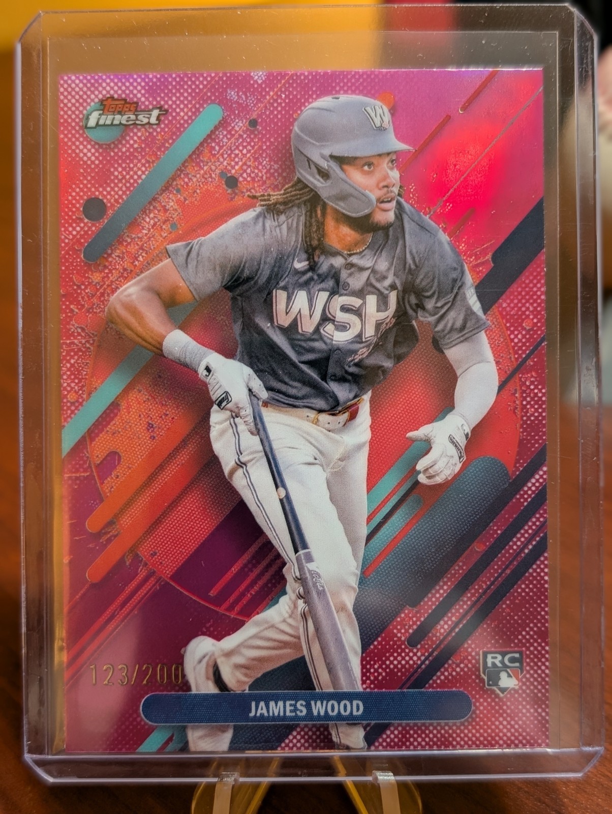 2025 Topps Finest - Rare James Wood #300 Magenta Refractor /200 (RC)