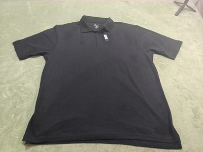 Premium Wear Polo Shirt Mens 5X Black NWT Short Sleeve Pique Solid China Big Man