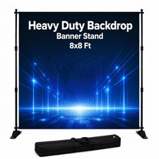Sign Talk 8x8FT Telescopic Banner Stand Step and Repeat Adjustable Backdrop Wall