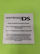 Nintendo DS Authentic Health  Safety Precautions Manual Booklet Only 55878D