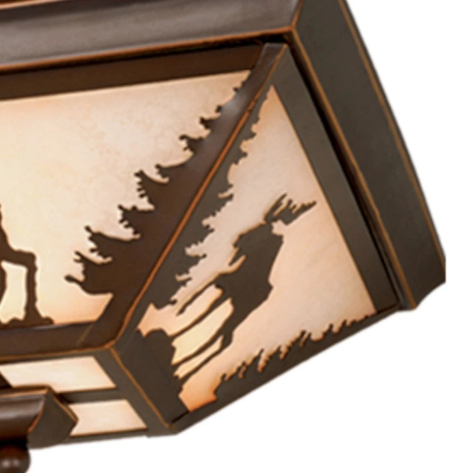 Yellowstone 3-Light Flush Mount in Rustic and Rectangular Style 5.75 Inches Tall - Image 2 of 4