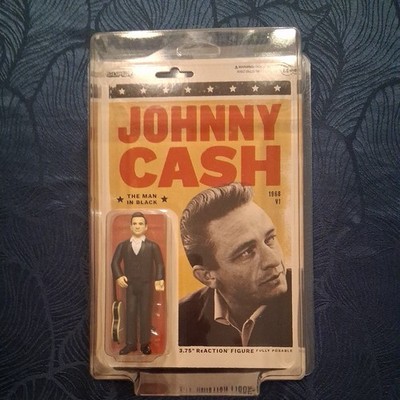 TOP Johnny Cash The Man In Black 1968 ReAction 3 3/4 Inch Figur 10cm Super7 Case