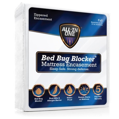 AllinOne Mattress Protector, Zippered Encasement, Water & Stain Resistant, Tr...