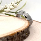 7mm Silver Tungsten Engraving Ring Brushed polished Edges Christmas Gifts Band — photo 3
