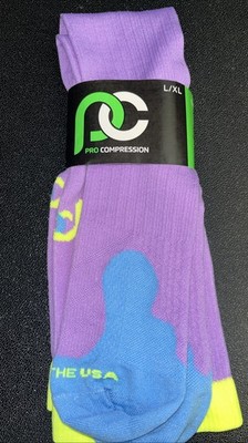 NEW PRO Compression Women Socks L/XL Knee Length - USA Made  Purple