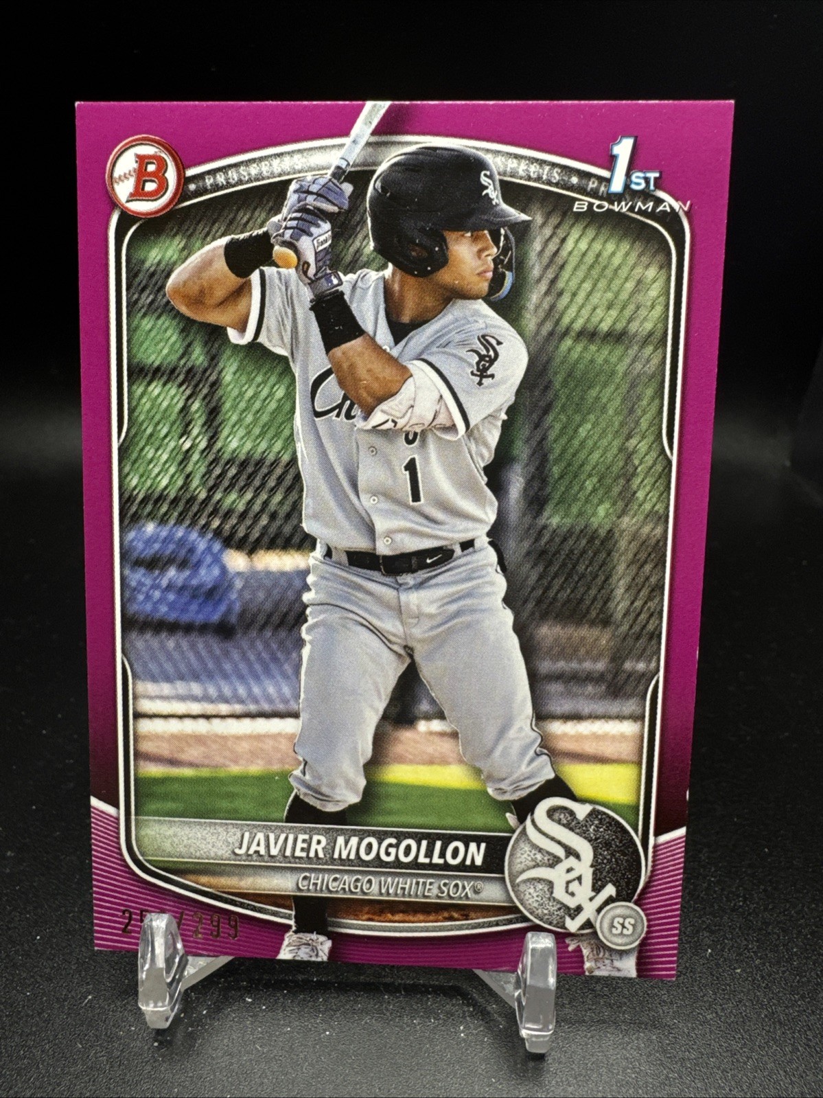 2025 Bowman Prospects Fuchsia Border #BP-68 Javier Mogollon /299