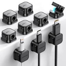 9 Pack Magnetic Cable Clips Cable Smooth Adjustable Cord Holder, Under 9-Pack