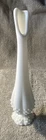 Vintage Fenton Hobnail Milk Glass Pedestal Swung Vase Stretch 10" Tall Bud L