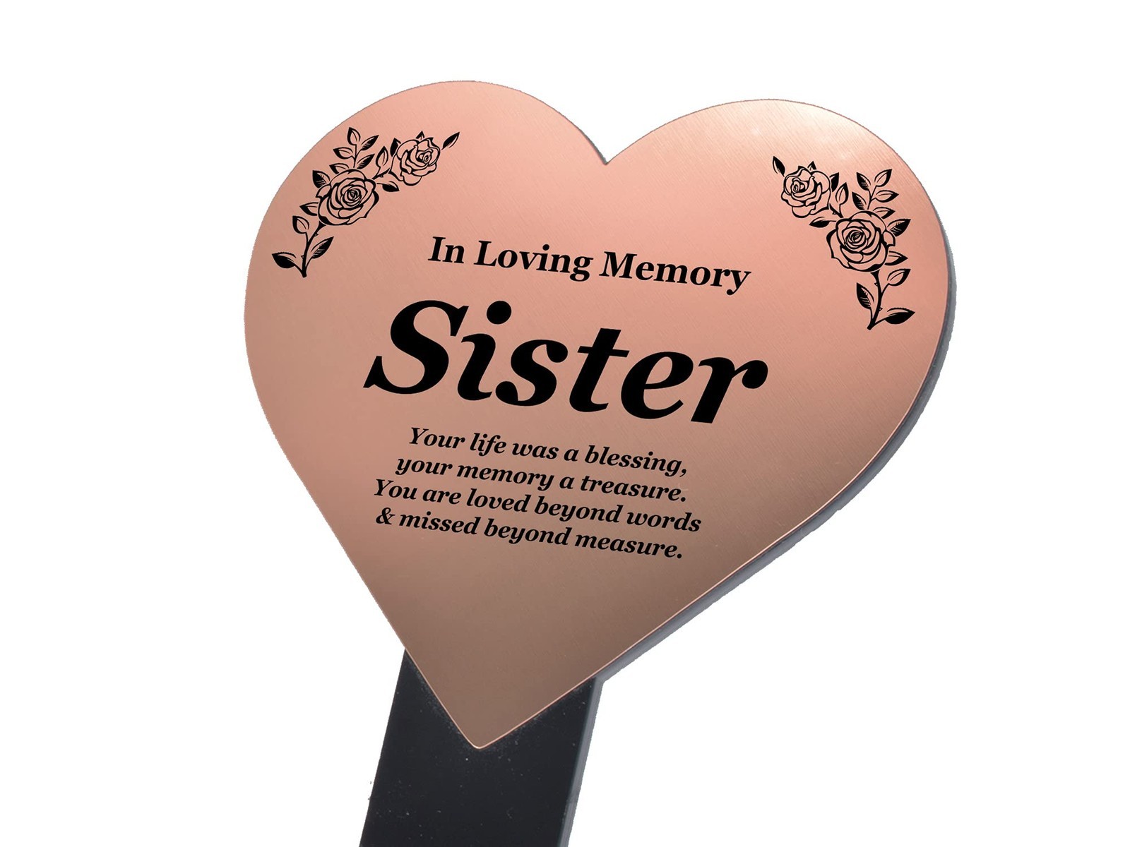 Sister Memorial Stake – Copper Acrylic Plaque with Ground Stake, UK Dispatch