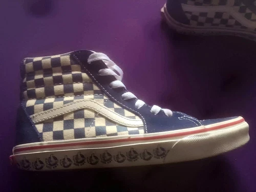 Scacchiera Vans Sk8 BMX High taglia 3 5 blu e bianca.