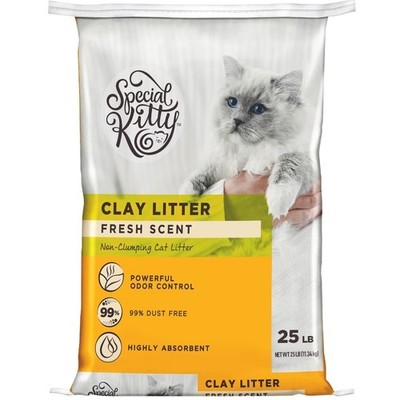 Non Clumping Clay Cat Litter Fresh Scent 25 Pound Bag