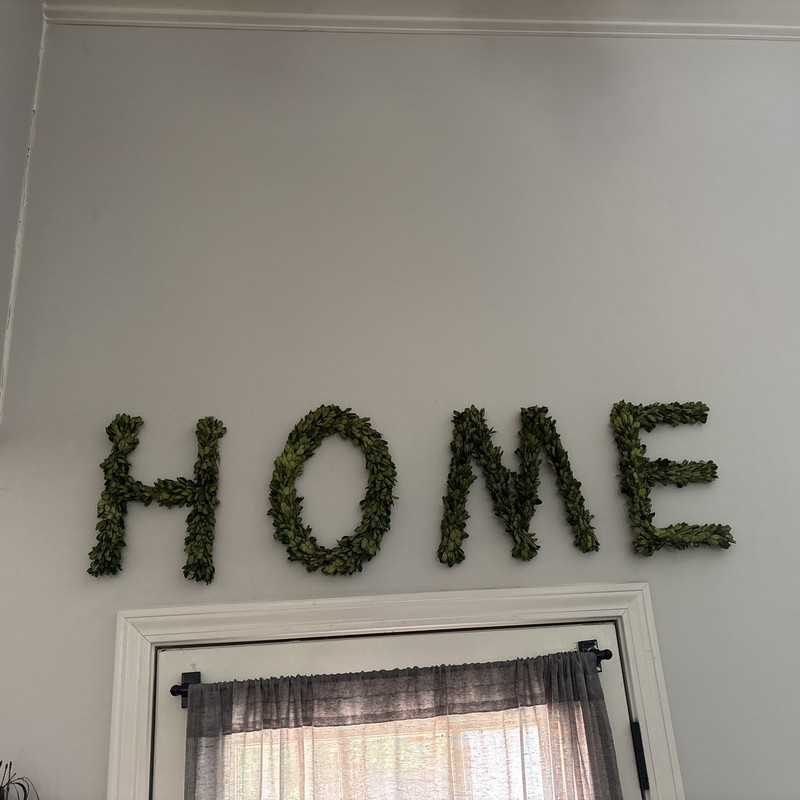 HOME in preserved  Boxwood  Letters
