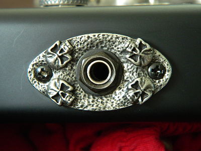 SKULL JACK COVER fits SCHECTER OMEN 6 guitar & bass 4 HAND MADE METAL PLATE