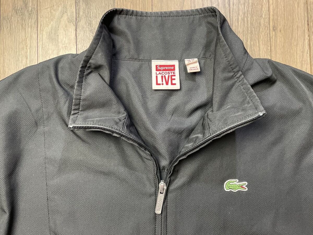 Supreme Lacoste Track Jacket Black Men's Size Medium SS17 Supreme Lacoste Track Jacket Black Men's Size Medium SS17