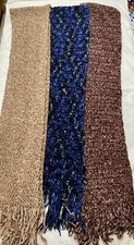 Handmade, Hand Knitted Scarf with Fringe, Very Soft, Various Colors