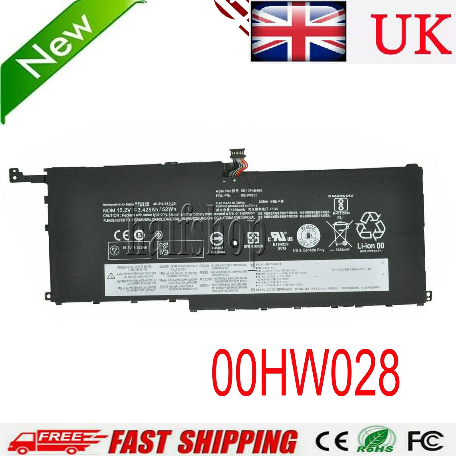 00HW028 00HW029 01AV458 Battery for Lenovo ThinkPad X1 Yoga 2016 2017 1st 2nd