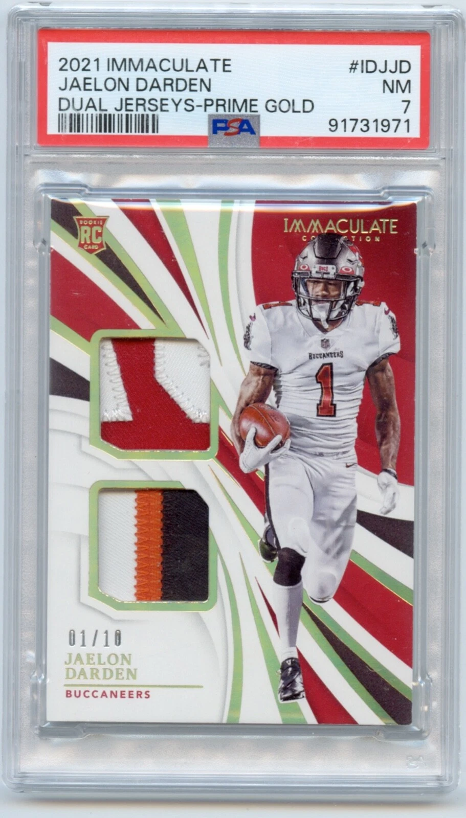 Jaelon Darden Panini Immaculate Collection Dual Jerseys #IDJJD Prime Gold