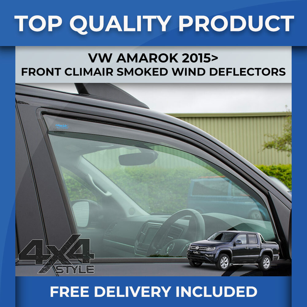 FITS VW AMAROK 15> GENUINE CLIMAIR FRONT TINTED SMOKED WIND DEFLECTORS ...