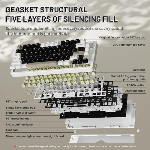ATTACK SHARK X86 Tri-modes 75% Wireless Custom Aluminum Mechanical Keyboard - Picture 5 of 33