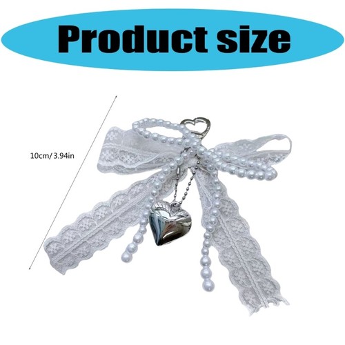 Handmade Keychain Colorful Phone Charm Beaded Bowknot Keyring for Women Girls - Zdjęcie 8 z 8