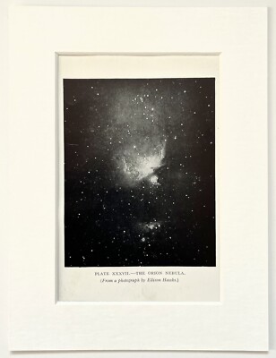 ORIONNEBEL, Sterne, Astronomie Druck - 20er Jahre montierte s/w Lithographie