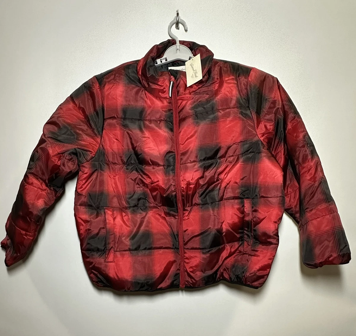Red puffer sale jacket plus size