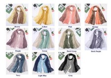 100 Linen Two Tone Large Oversize Spring Summer Scarf Shawl Wrap 10 Colors