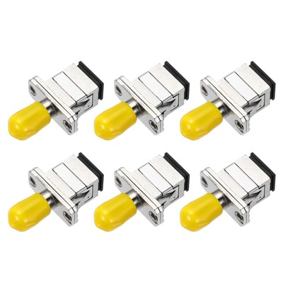 Fiber Optic Coupler ST to SC Single Mode Simplex Converter for Internet, 6 Pack