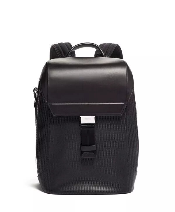 Tumi Ashton Dolton Flap Backpack Leather Black