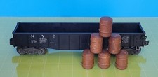CB1: Postwar Lionel 6462 Black NYC New York Central Gondola w/ Barrels 1949-54
