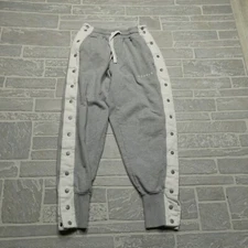 Young LA Pants Size Medium Gray Cotton Terry Snap Off Tear Away Warm Up Jogger