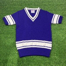 Vintage 60s Cheerleader Supply Co. INC. Purple  White V Neck Sweater Women's 34