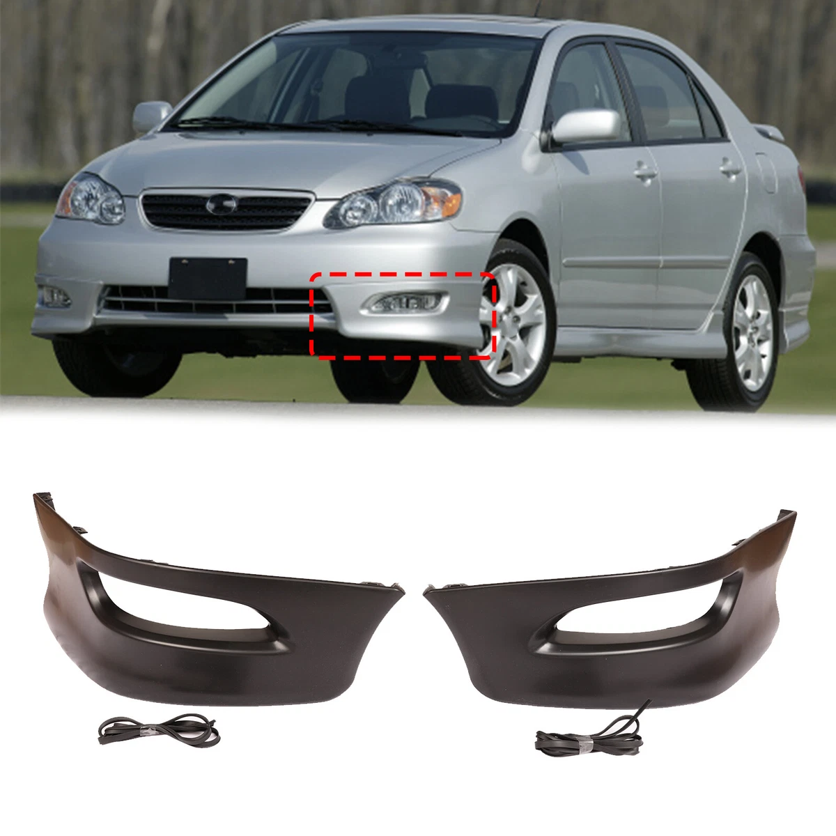 For 2005 2008 Toyota Corolla Front Bumper Sport Splitter Lips