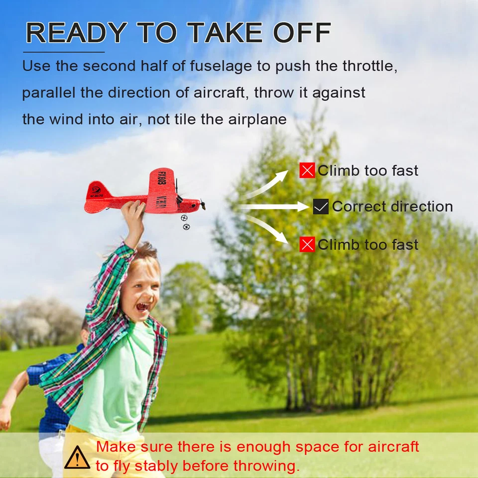 RC Flugzeug 2,4 GHz 2-Kanal-Fernbedienungsflugzeug mit 6-Achsen-Gyro für Kinder - Bild 4 von 4