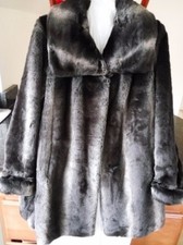 Faux Fur Coat { Black/ Size L} Rp $290 Portrait Lord & Taylor New! Nwt