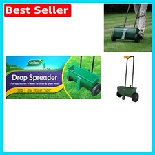 Compact Wheeled Lawn Drop Spreader for Easy Application of Granular Fertilizer