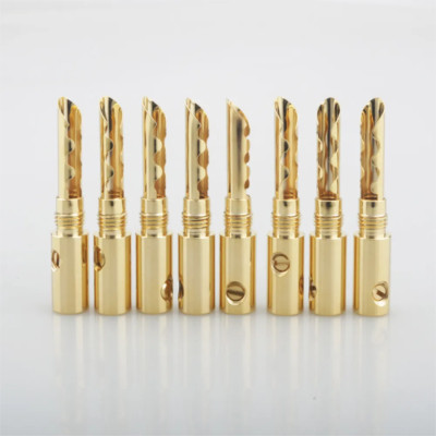 12/20PCS HiFi Gold Plated BFA Banana Plugs Male Connector for HIFI Speaker Cable
