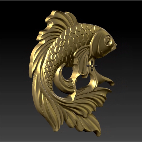STL File For CNC Router 3d Printer Laser Koi Fish For Pendant Ornament Carving - Video 1 of 1