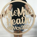 Personalised Wooden Name Hoop Wreath - BIG - Mr & Mrs Wedding Balloon Hula Hoop 