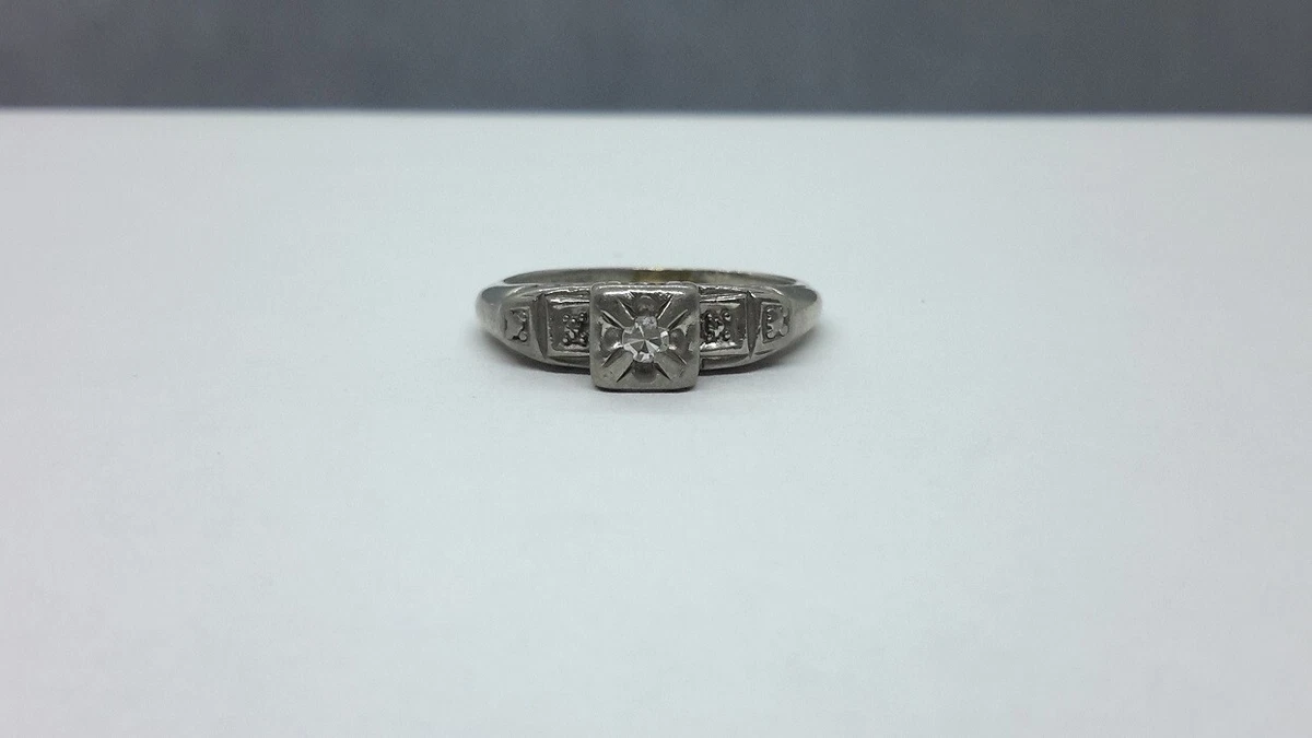 Antique square shop diamond ring