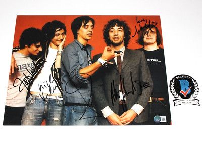 THE STROKES BAND SIGNED 11x14 PHOTO BECKETT COA JULIAN CASABLANCAS