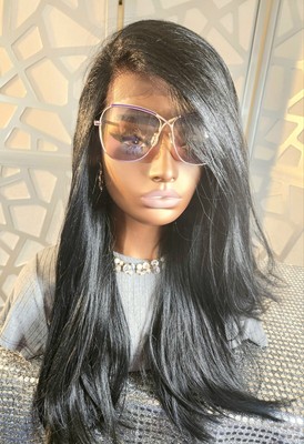 Straight Black Wig Long Black Wig Freeparting Wig 13x6 Black Lace Front Wig Heat