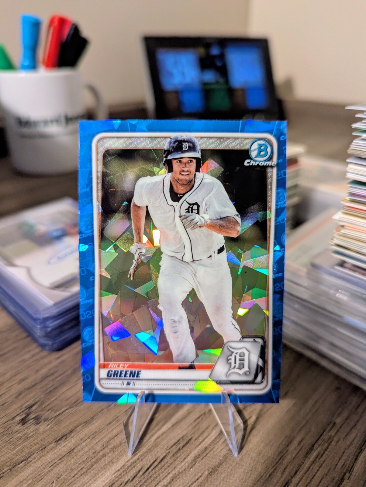 2021 Bowman Chrome Prospects Blue Sapphire Riley Greene Detroit Tigers #BCP-122