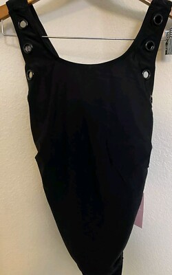 NWT Juicy Couture Black One Piece High Neck w/ Grommets Swimsuit - size M